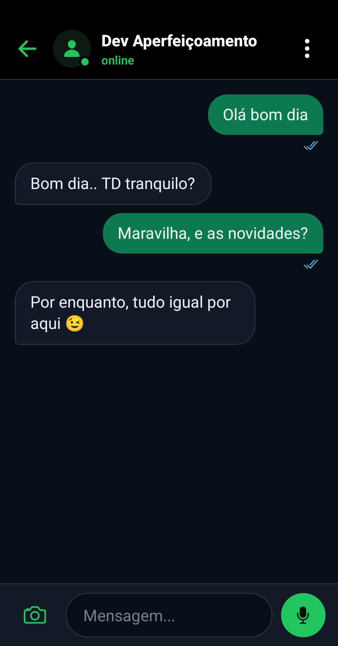 Tela de mensagens do Inspire Vida